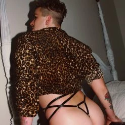 Kennie Mas Feisty Leopard Leather Tie Thong