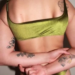 Kennie Mas New Olive You Tie Crop