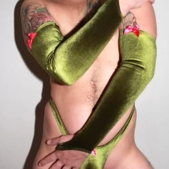 Kennie Mas Olive You Bow Gloves New