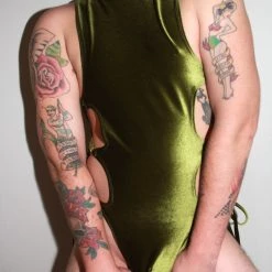 Kennie Mas Olive You Lace Me Up Bodysuit